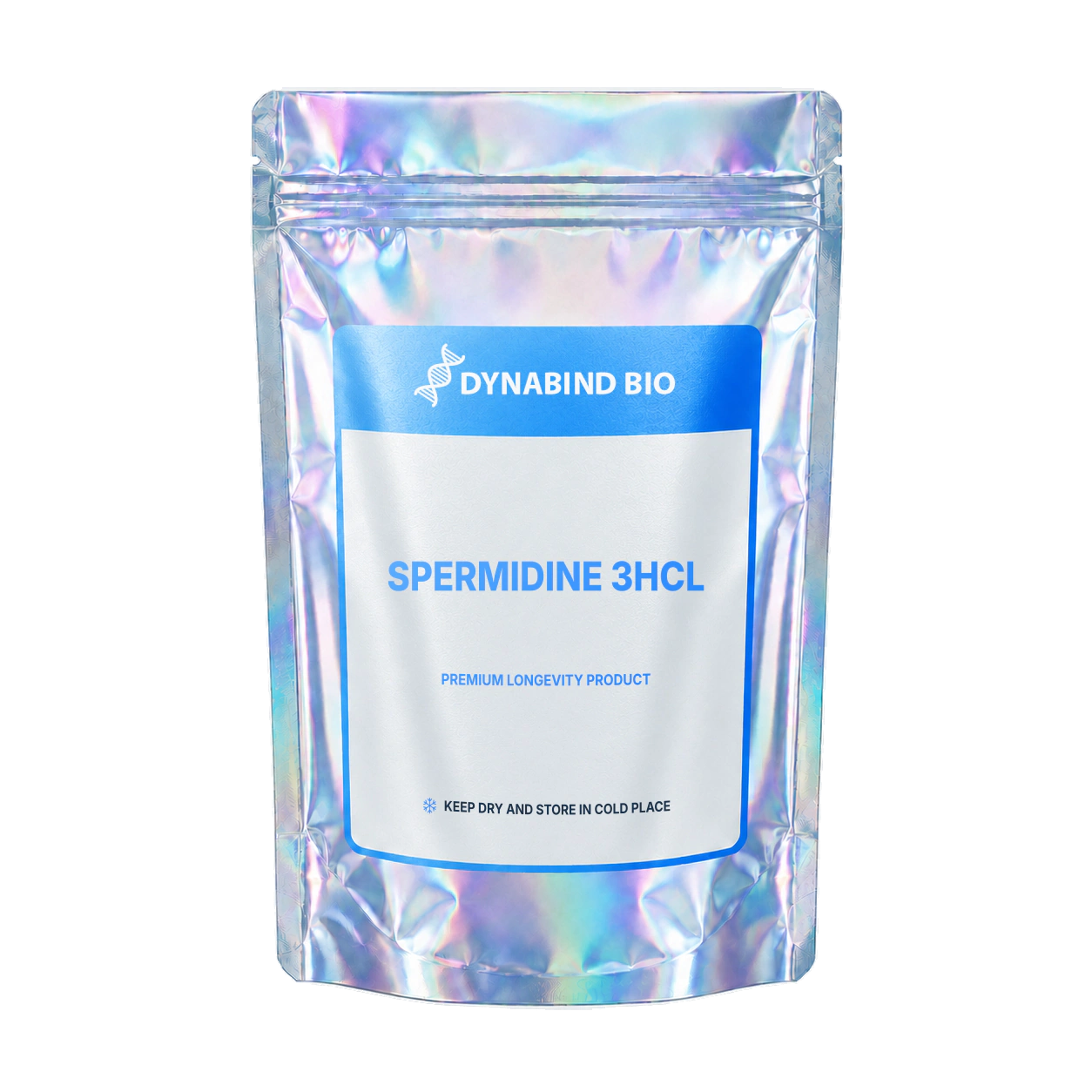 Spermidine 3HCl supplement pouch for autophagy, cellular renewal and healthy-aging research by DynaBind Bio